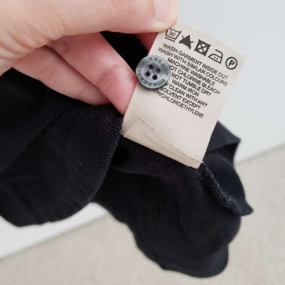 Burberry Polo Shirt Black Authentic sz S - Picture 5 of 6